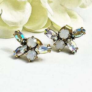 J. Crew Aurora Borealis AB Stone Cluster Stud Earrings